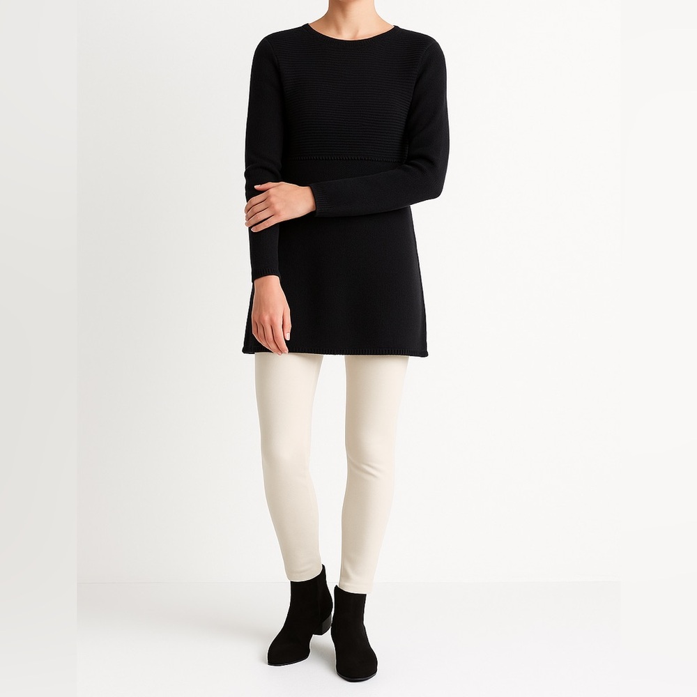 J.Jill Black Long Sleeve Knit Tunic Sweater XS Women’s Quiet Luxury Layering